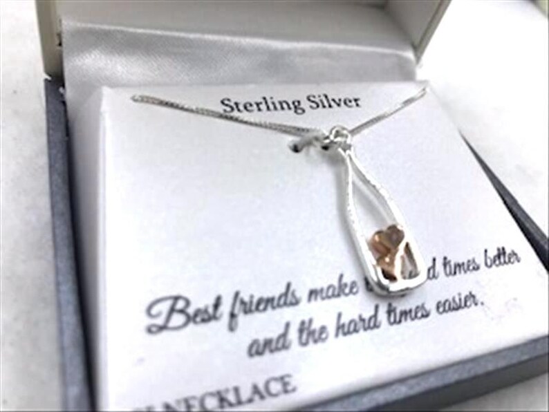 Timeless Sterling Silver Pendant 2 Hearts in a Bottle on Chain in Original Box Best Friends Necklace Neck-11038a-061719015