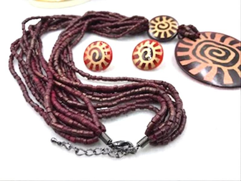Bold Beaded Necklace Demi Parure Necklace and Earrings Set Demi-7076a-100419011