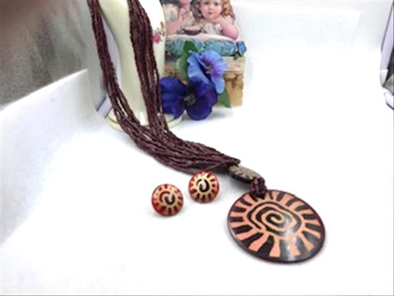 Bold Beaded Necklace Demi Parure Necklace and Earrings Set Demi-7076a-100419011