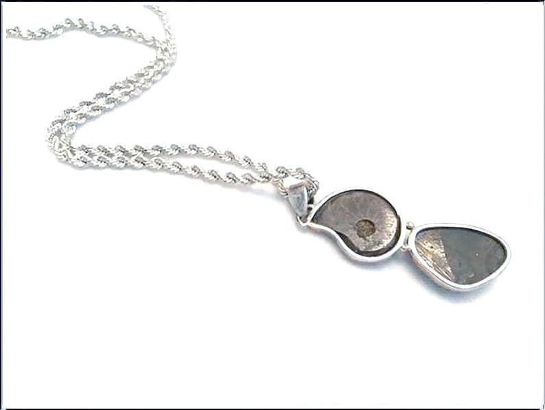 Stunning Sea Shell Vintage Necklace Silver Chain Pendant Neck-10181a-021419020