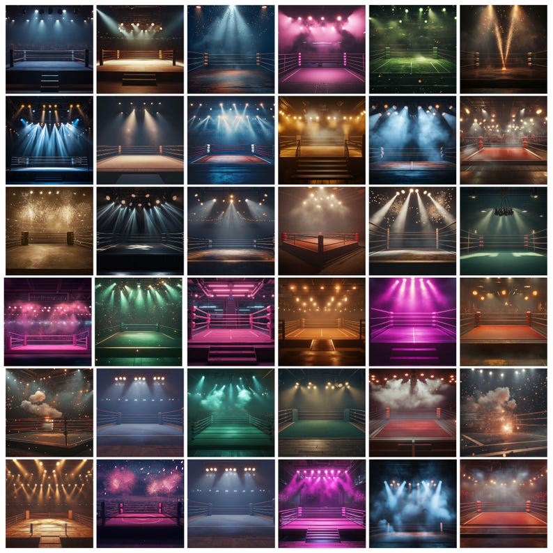 Boxing Ringside Fans 40+ Crazy Boxing Ring Backdrops, Boxing Digital Backdrop, Sports ...