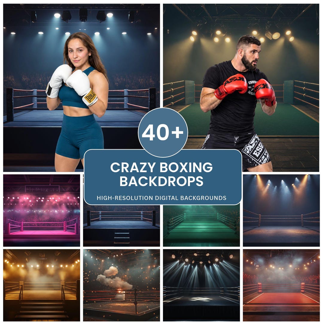 Boxing Ringside Fans 40+ Crazy Boxing Ring Backdrops, Boxing Digital Backdrop, Sports ...