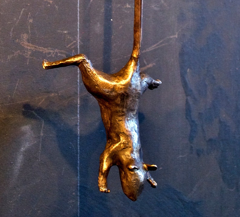 Cat Door Knocker Bronze Sculpture image 3