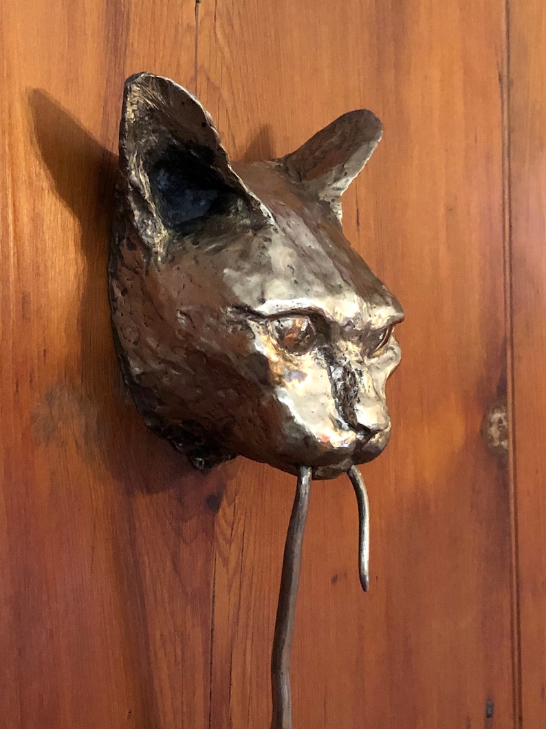 Cat Door Knocker Bronze Sculpture NEW PATINA Etsy