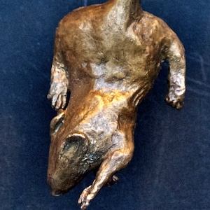 Cat Door Knocker Bronze Sculpture Longhair image 3