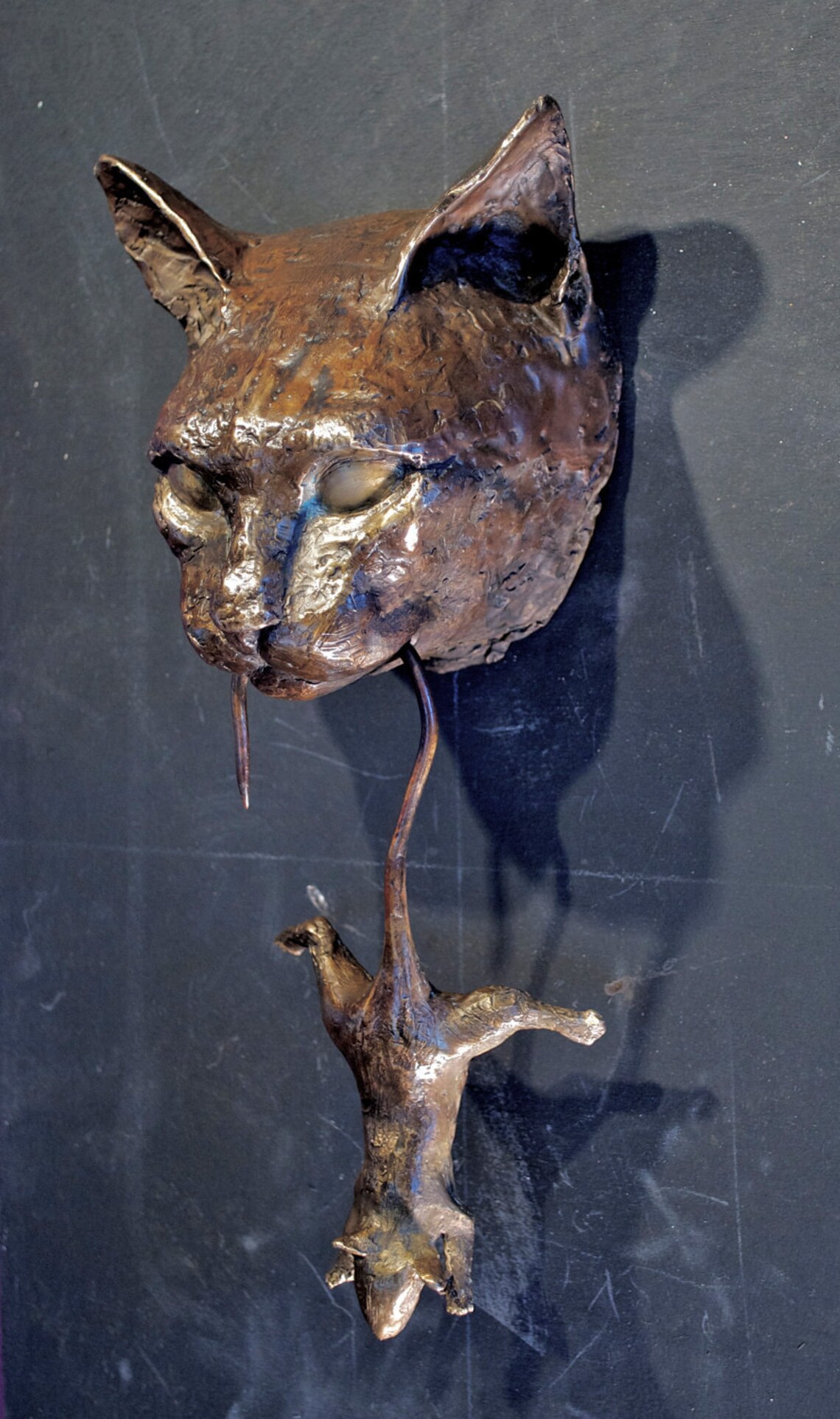 Cat Door Knocker Bronze Sculpture Etsy