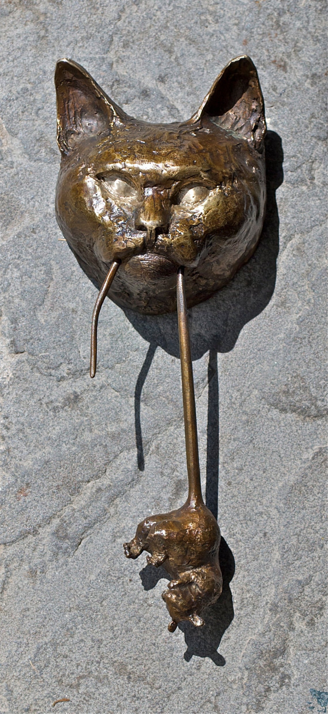 Cat Door Knocker Bronze Etsy