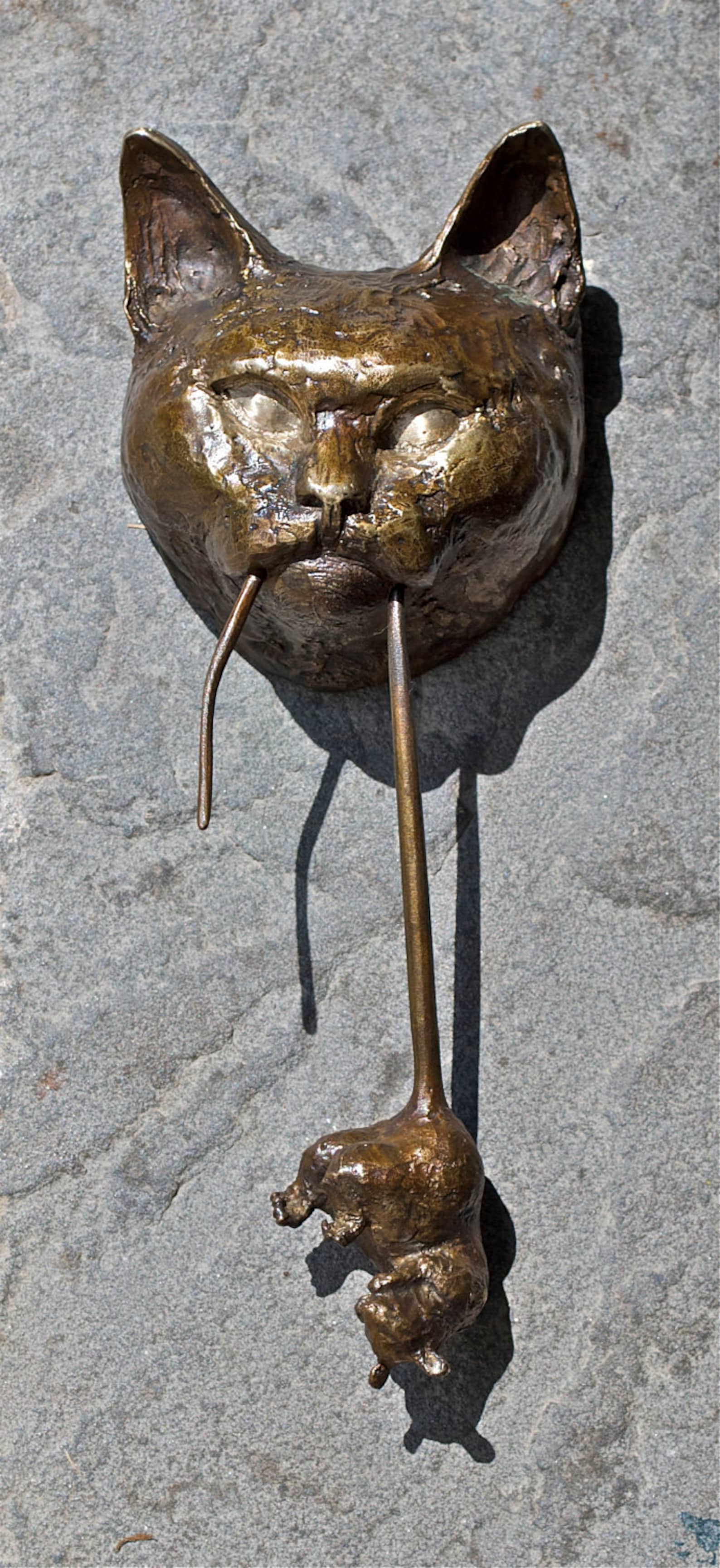 Cat Door Knocker Bronze Etsy