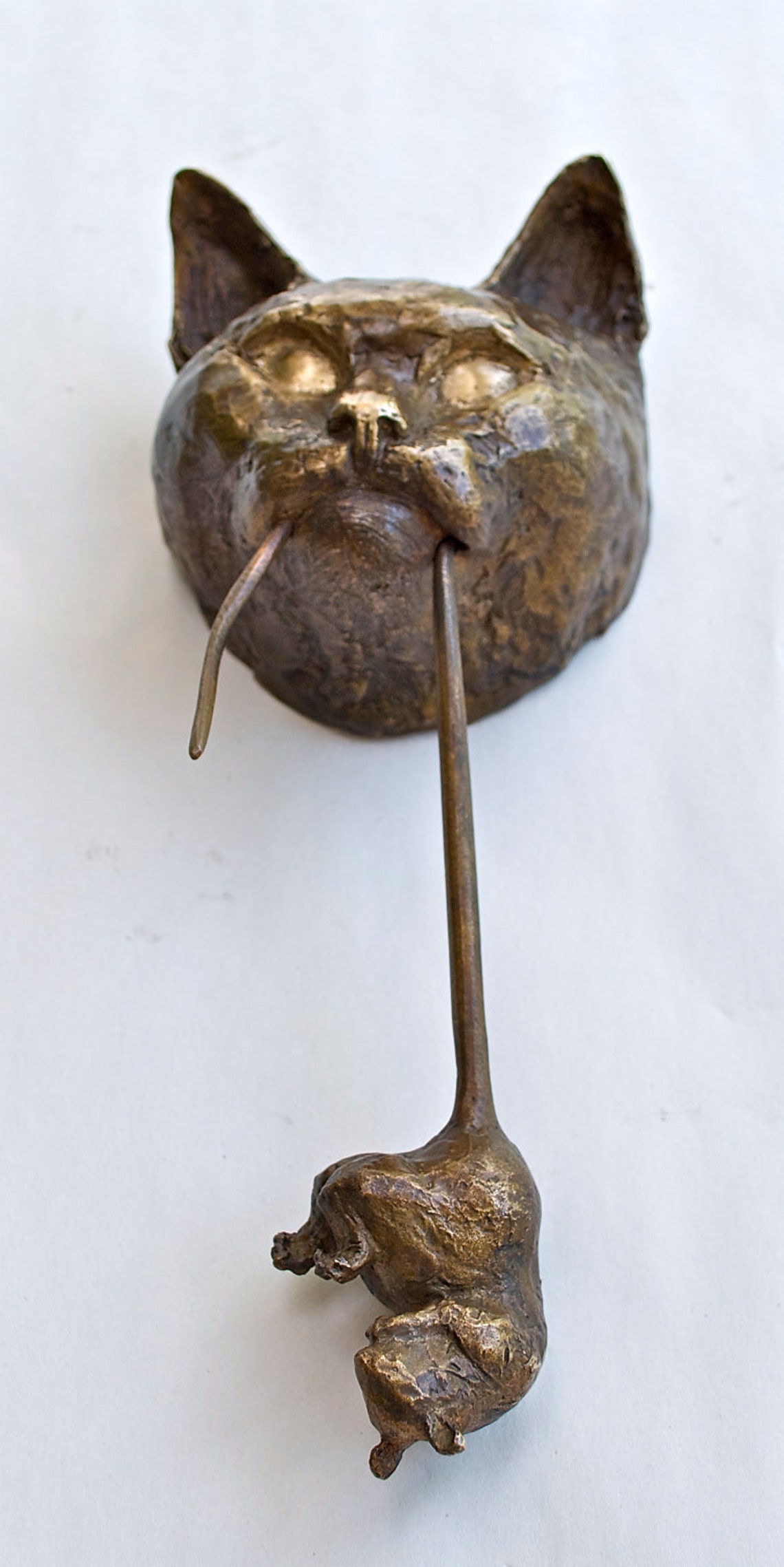 Cat Door Knocker Bronze Etsy