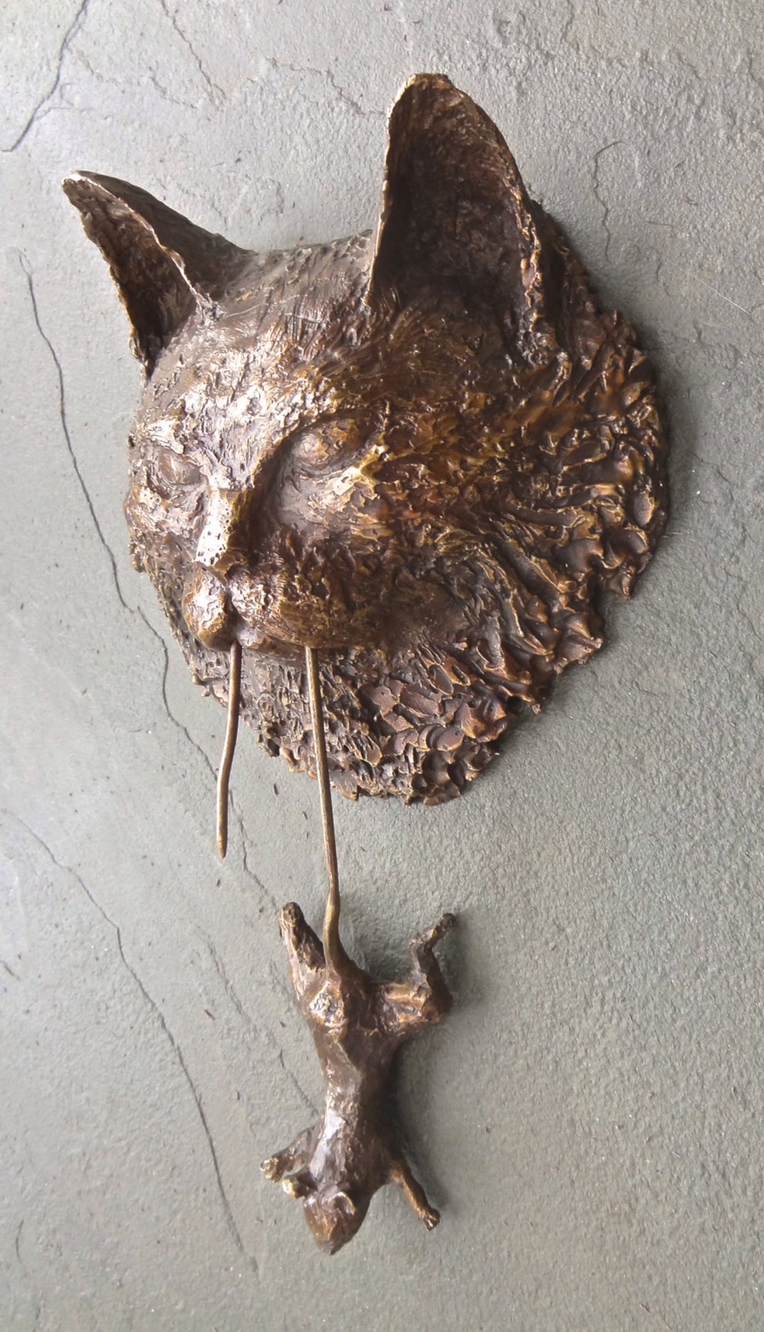Bronze Cat & Mouse Door Knocker Etsy