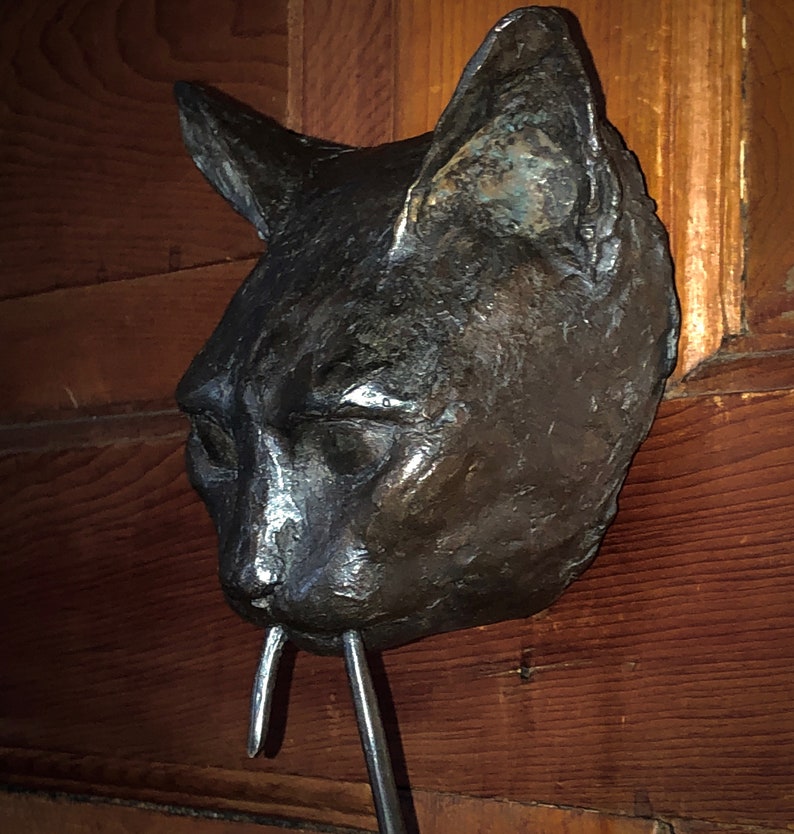 Cat Door Knocker Bronze Sculpture Etsy