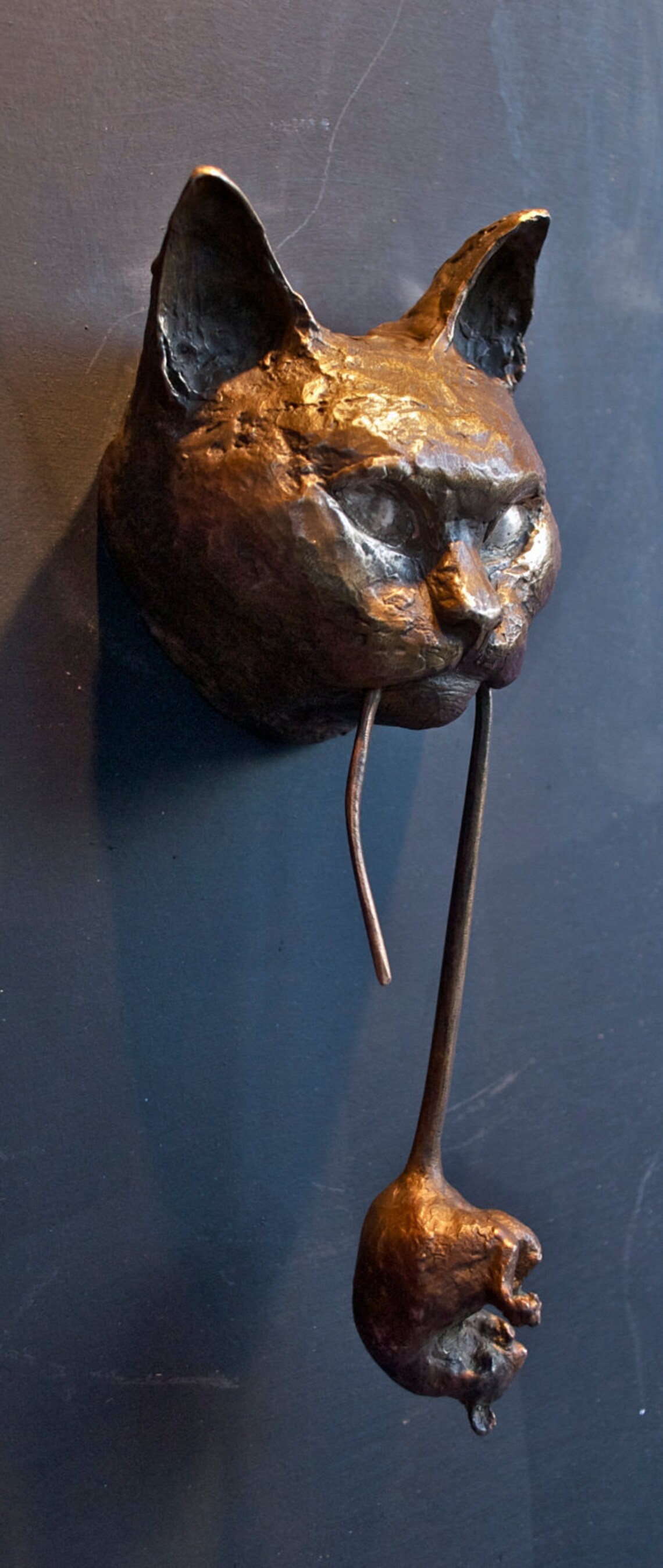 Cat Door Knocker Bronze Etsy