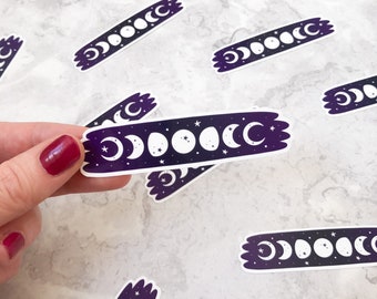 Ombre Moon Phases Vinyl Sticker: Celestial Laptop Decal