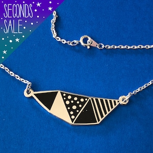 Necklace SECONDS SALE, Stars and Mountains necklace, geometric silver plated necklace, abstract necklace