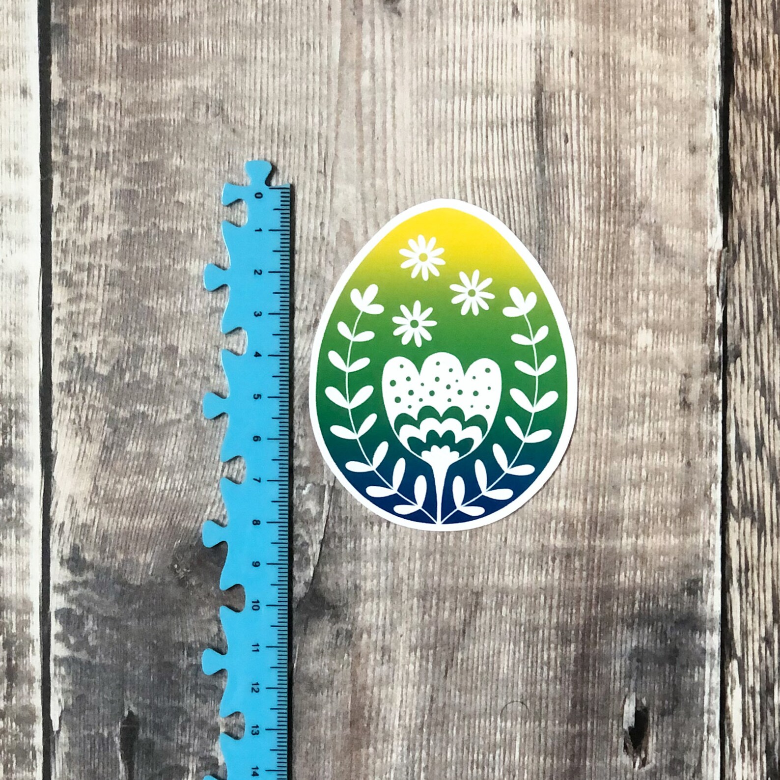 Easter Egg Vinyl Sticker Fun Egg Shaped Sticker Glossy Vinyl Etsy