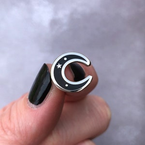 Mini moon enamel pin, Moon crescent pin badge, witchy moon pin, pin display filler, lapel pin