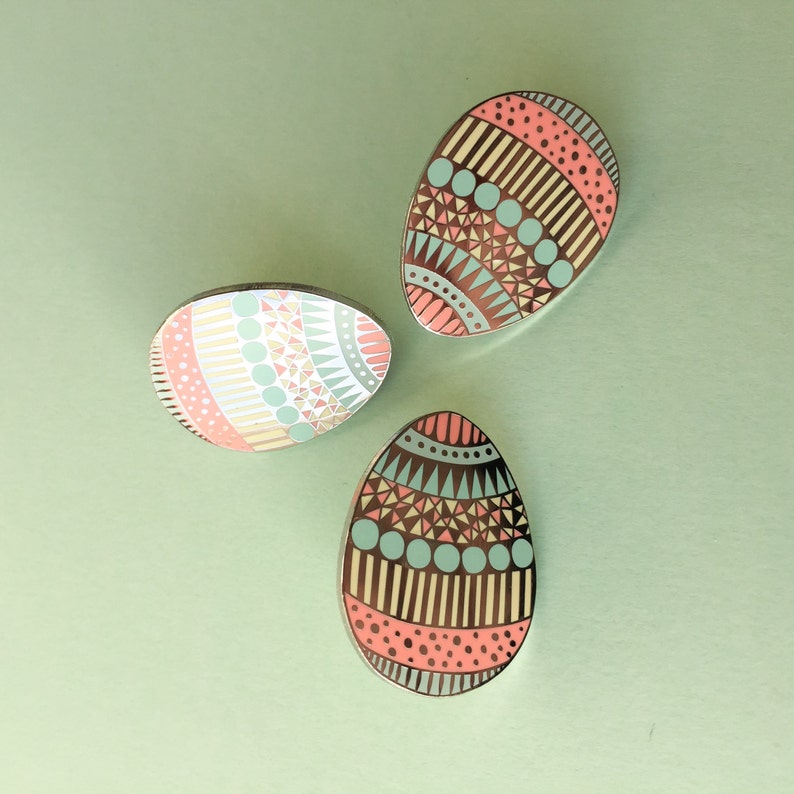 Easter Egg enamel pin / spring enamel pin / easter lapel pin Etsy
