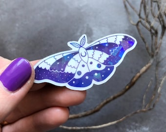 Emperor Moth FRIDGE MAGNET with holographic effect, moth fridge magnet, butterfly kitchen accessory, witchy magnet