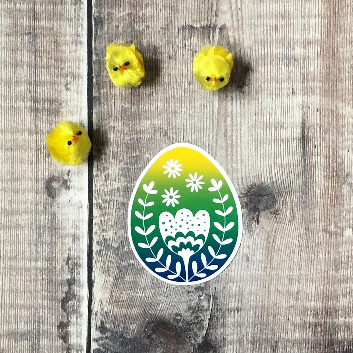 Easter Egg Vinyl Sticker Fun Egg Shaped Sticker Glossy Vinyl Etsy