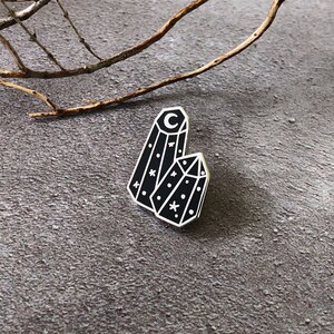 Mini Crystal enamel pin, Halloween pin badge, crystal inspired gift, pin display filler, lapel pin image 4