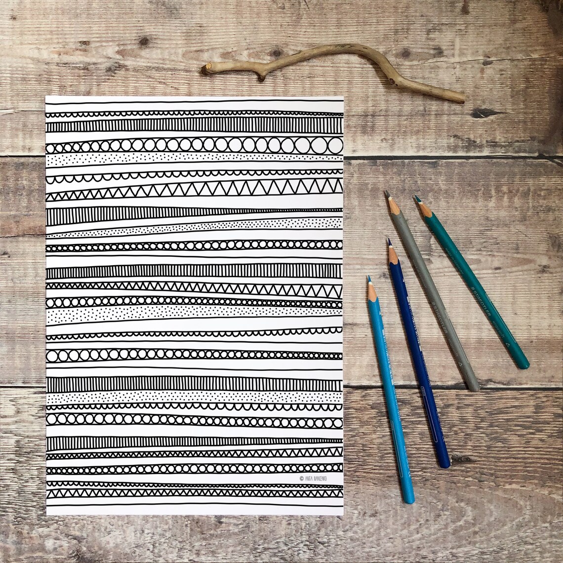 Doodle Pattern Printable Colouring Page Whimsical Coloring | Etsy