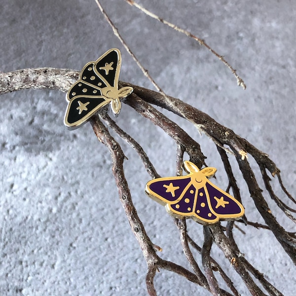 Mini Moth enamel pin, Halloween pin badge, moth badge, pin display filler, lapel pin