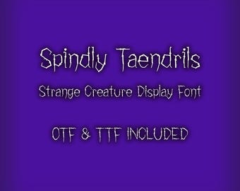 Tentacoli esili - Carattere tipografico per la visualizzazione di creature strane