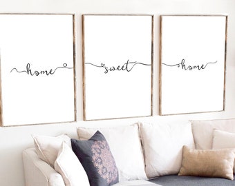 Home sweet home Family Quote, Living Room wall art, Scandinavian Home Décor, Bedroom Sign