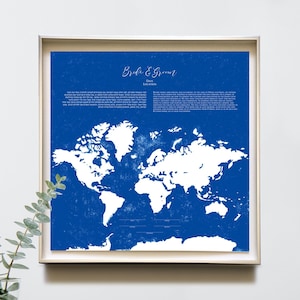 Fernweh Romantische Ketubah Weltkarte Globus Abenteuer