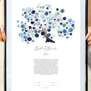 Blue Lagoon DIY custom Ketubah English Hebrew Aramaic plus matching Guest book