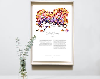 Lilytree Yulan Magnolia DIY custom Ketubah English, Hebrew and Aramaic