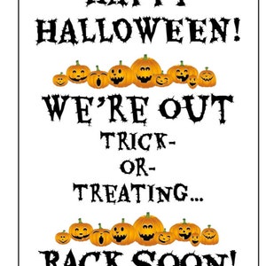 Halloween Door Signs & Plan for Kids