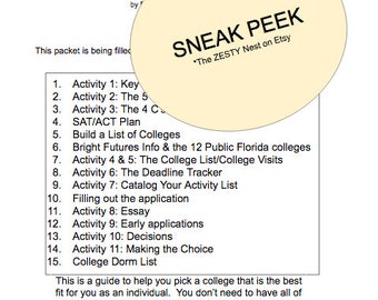 College Planning Timeline & Checklist- 15 pages