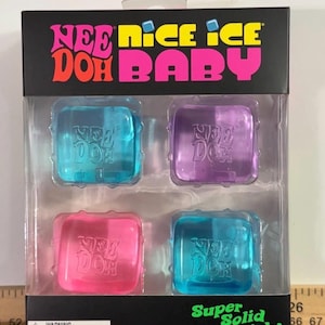 Nice Ice Baby 4 Pack Mini Cubes Squishy Sensory Stress Relief Fidget Toy Authentic