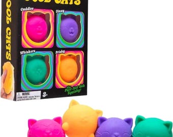 Teenie Cool Kittens 4-Pack Squishy Cats Cute Fidget Stress Toy