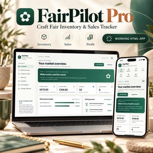 Craft Fair Inventory & Sales Tracker | Offline HTML App | Market Vendor Profit Calculator | FairPilot Pro