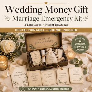 Wedding Money Gift Printable | Marriage Emergency Kit | Cash Gift for Newlyweds