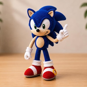 Blue Hedgehog Amigurumi Crochet Pattern PDF - Plush Toy Tutorial, Beginner Friendly, Digital Download