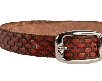 Hand Made Soft Leather Rolled Dog Collar Brown - Etsy