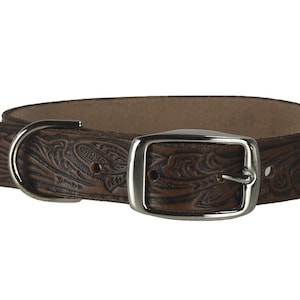 Embossed Leather Dog Collar: 1-Inch Wide Custom Pet Collar