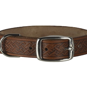 Embossed Leather Dog Collar: 1-Inch Wide Custom Pet Collar