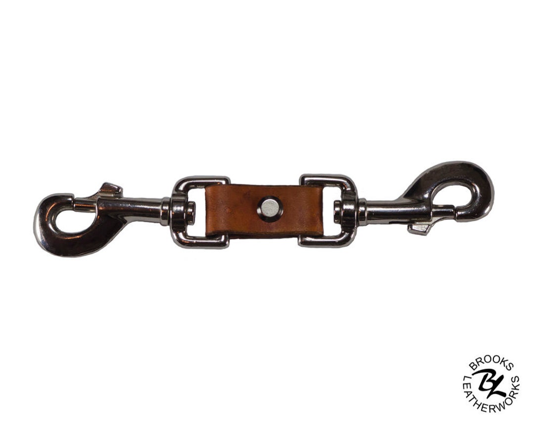 Leather Dog Collar to Harness Clip, Harness to Collar Connector