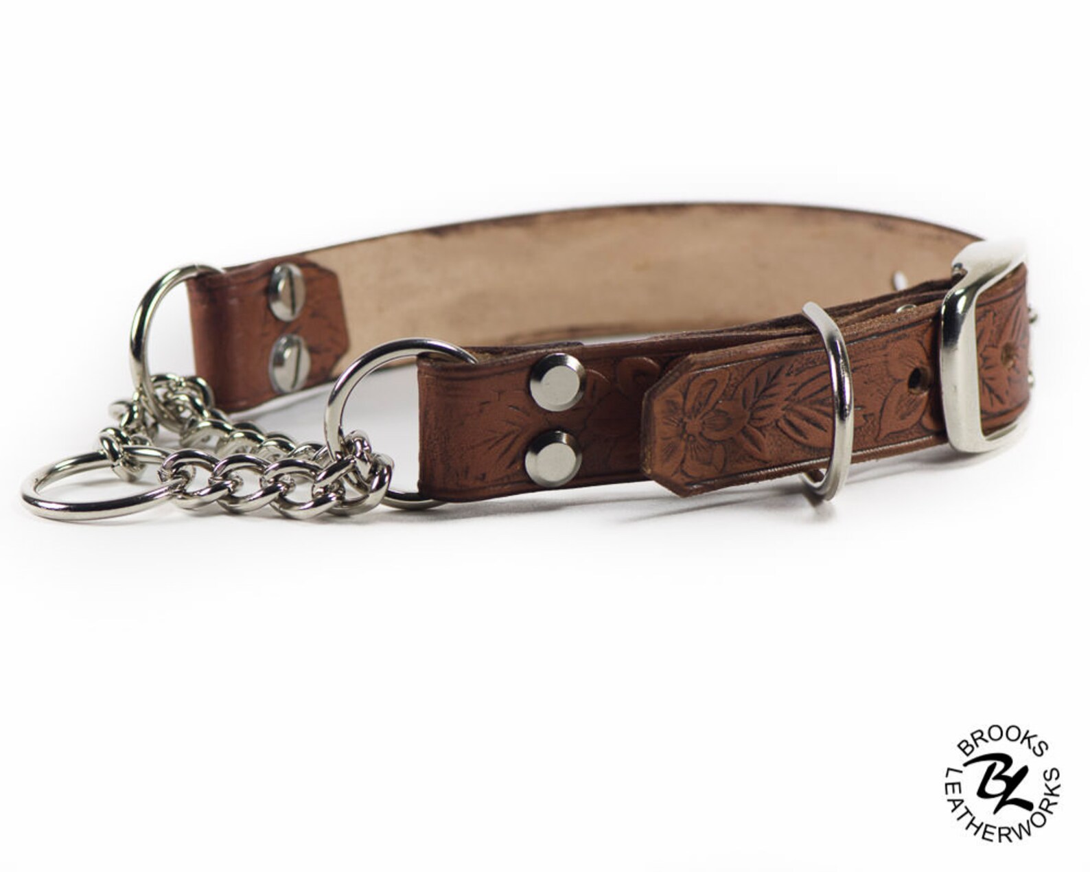 Leather Martingale Dog Collar Embossed Greyhound Martingale Etsy