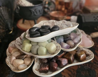 Crystal Tumbled Stones - Spiritual Chakra Healing - Amethyst - Rose Quartz - Crystal Quartz - Black Tourmaline - Peach Moonstone - Tiger Eye