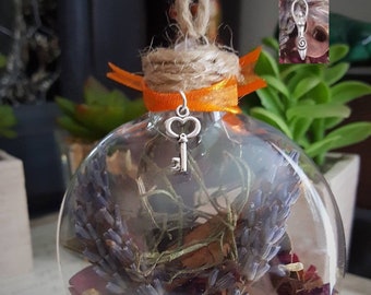 New Home Blessing Ornament - Witch Ball - Herbal Blessing - Yule Decor - House Protection Spell - Tree Ornament - Wiccan - Pagan