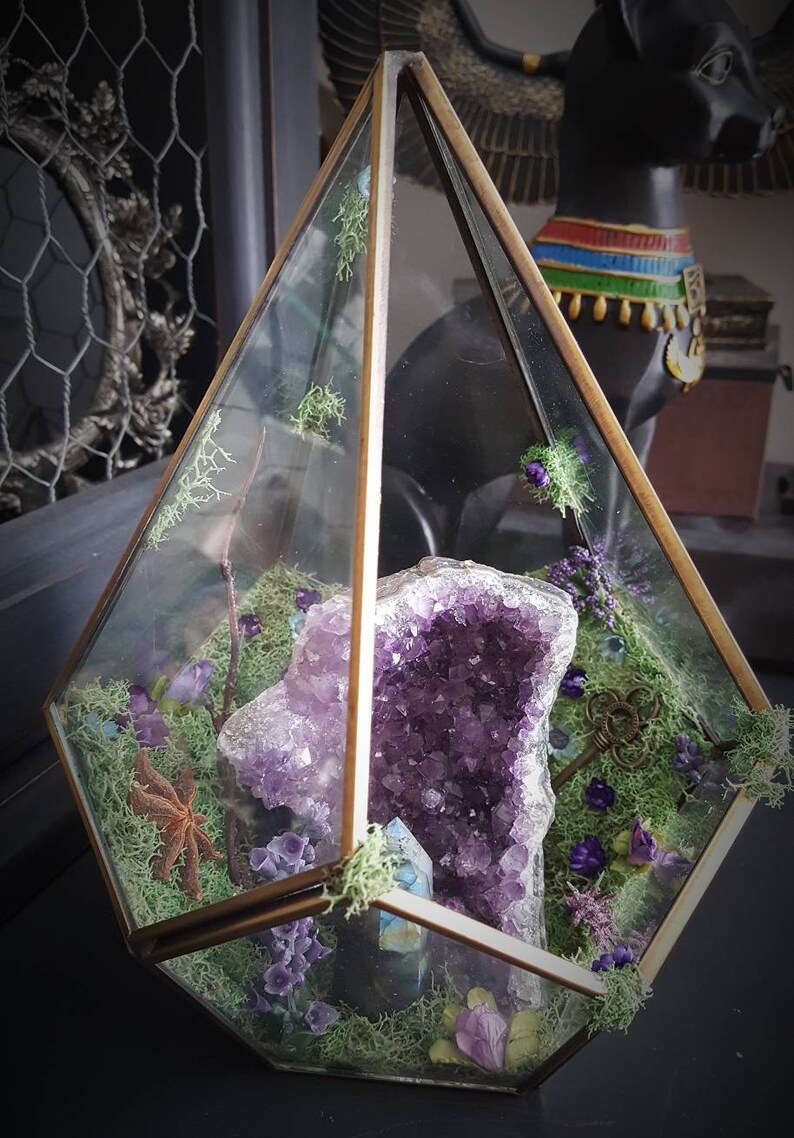 Crystal Terrarium Healing Crystals Terrarium Kit Glass Etsy