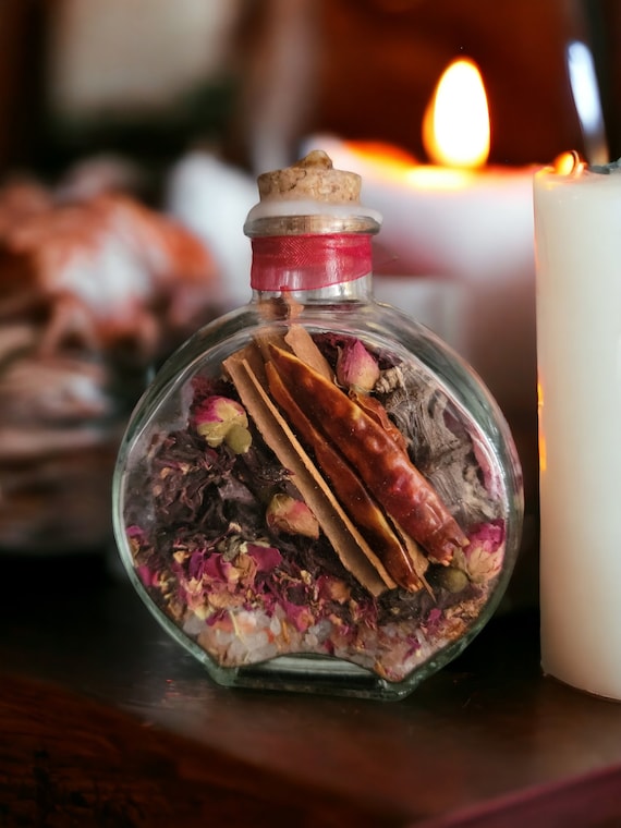 Red Hot Passion Witch Bottle - Sex Spell - Herbal Blessing - Sexual Energy - Increase Libido - Lust - Sex Magic - Witchcraft - Wiccan