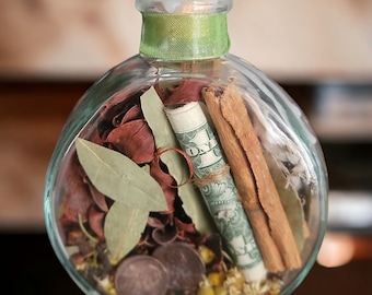 Prosperity Spell - Abundance Spell - Witch Bottle - Herbal Blessing - New Job Spell - Money Spell - Luck - Wiccan - Pagan - Altar Tools