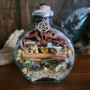 Protection from Evil Witch Bottle Banish Negative Energy Deflect Psychic Attacks Witch Ball Wiccan Pagan Altar Tools image 1