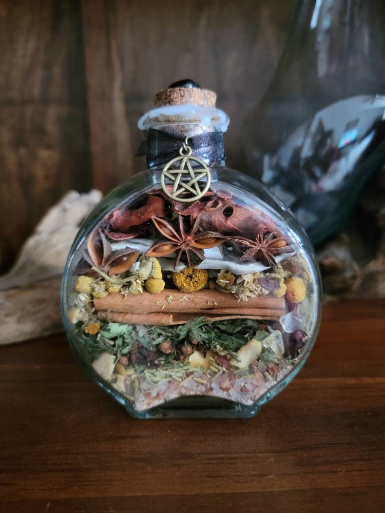 Protection from Evil - Witch Bottle - Banish Negative Energy - Deflect Psychic Attacks - Witch Ball - Wiccan - Pagan - Altar Tools